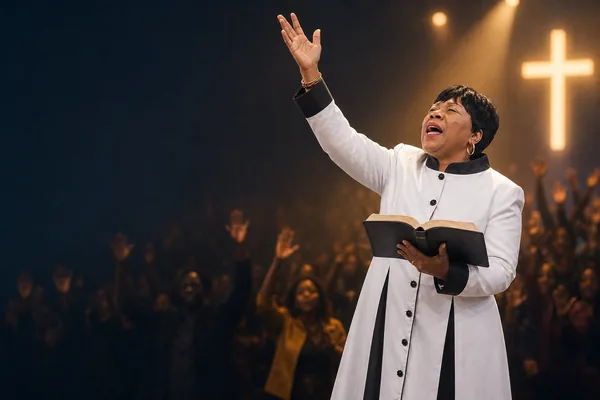 Pastor Karen Hall preaching